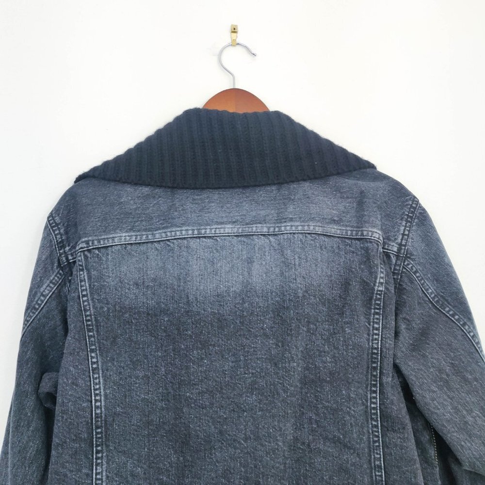 Sacai Hybrid Knitted Wool Cardigan Denim Jacket In Black 3 Large - Picture 10 of 12